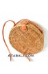 Ata round bag flower pattern with leather clip